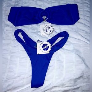 Kulani Kini Size M Bottom (Ocean Blue Ribbed)